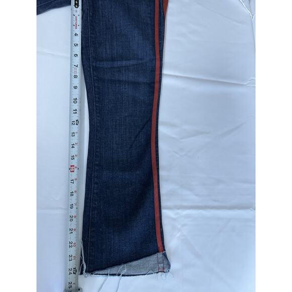 NWOT MOTHER Insider Crop Step Hem Fray Speed Racer Jeans Sz 24 Dark Blue - Picture 10 of 12